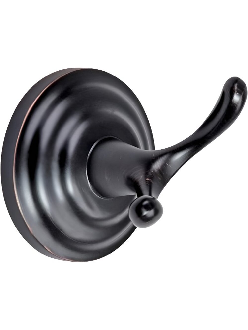 Zinc Traditional Round Bathroom Towel and Robe Hook, Oil Rubbed Bronze